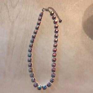 Rhodium plated crystal authored boreale necklace